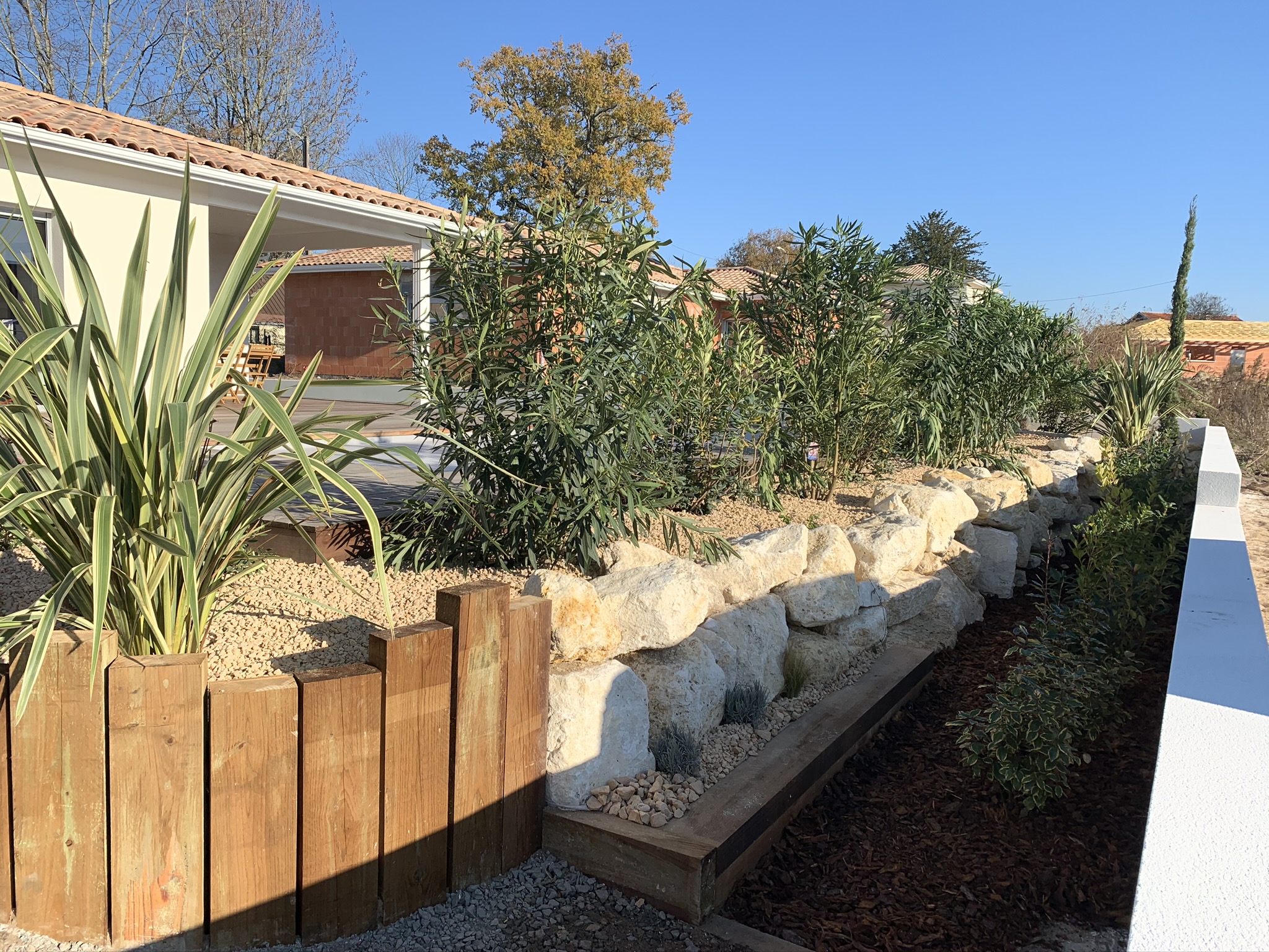 Enrochement paysager à Cestas