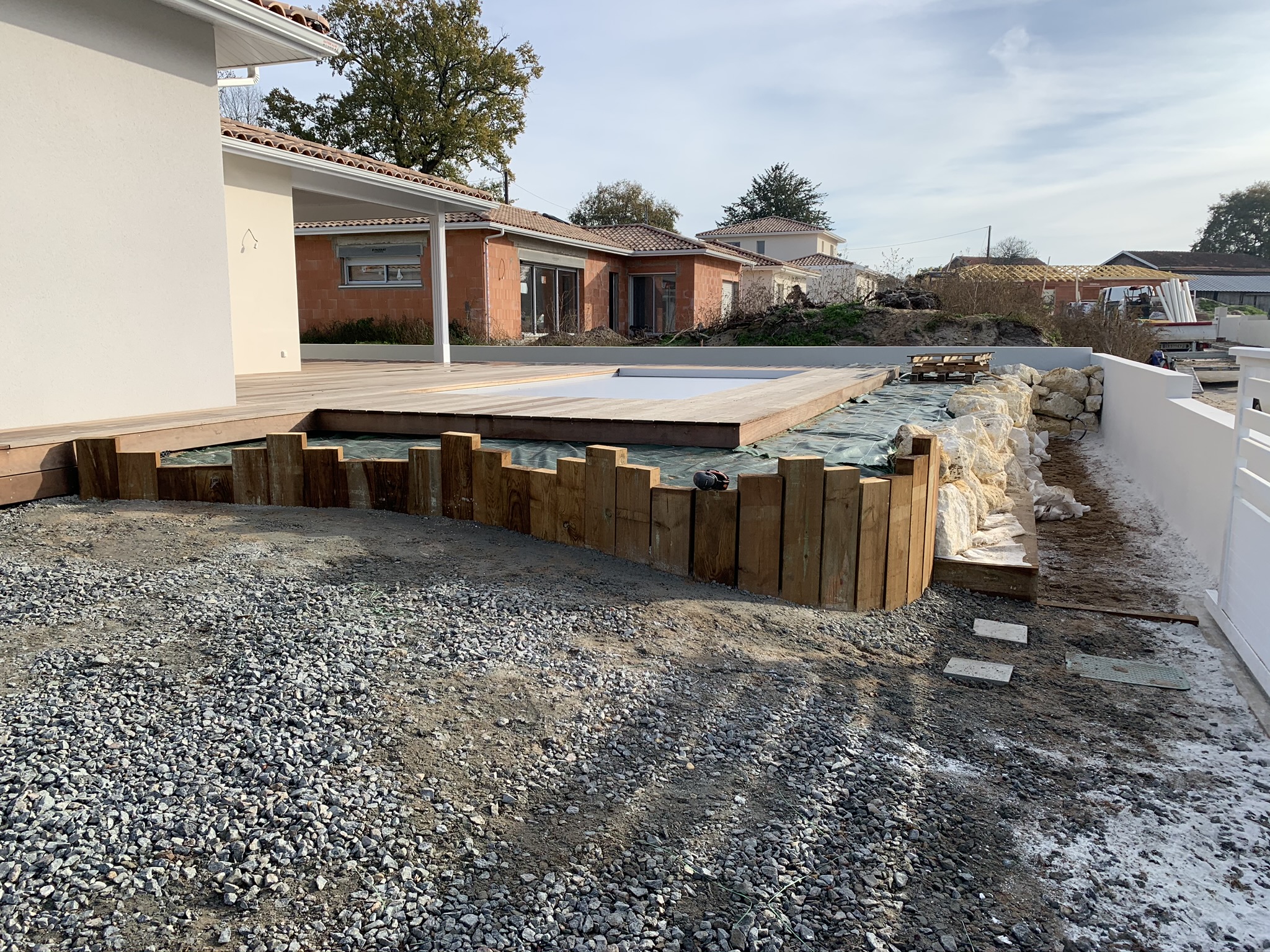 Enrochement paysager à Cestas